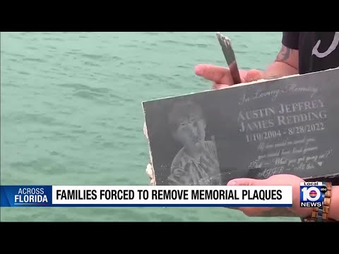 Florida city starts removing grieving families’ memorial plaques